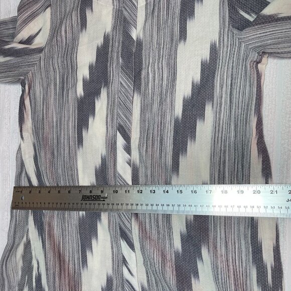 Soft Surroundings Womens Small Round Neck Gray Striped 3/4 Sleeve Tunic Top - Picture 7 of 8